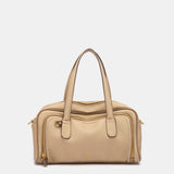 Bolso de mano en materiales reciclados beige