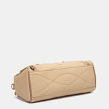 Bolso de mano en materiales reciclados beige