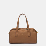 Bolso de mano en materiales reciclados cognac