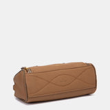 Bolso de mano en materiales reciclados cognac