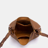 Bolso de hombro en materioales reciclados cognac
