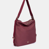 Bolso multifuncional en materiales reciclados burdeos