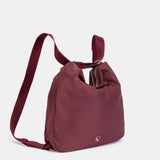 Bolso multifuncional en materiales reciclados burdeos