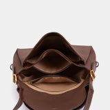 Bolso de hombro en materiales reciclados marrón