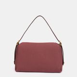 Bolso de hombro en materiales reciclados burdeos