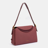 Bolso de hombro en materiales reciclados burdeos