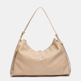 Beiger Schultertasche mit Quaste.