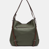 Bolso multifuncional en materiales reciclados verde