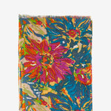 Viscose scarf with multicoloured floral print