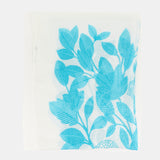 Pañuelo de viscosa con estampado natural en tonos turquesa