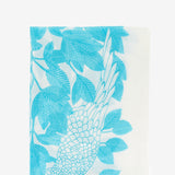 Viscose scarf with natural print in turquoise tones