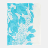 Pañuelo de viscosa con estampado natural en tonos turquesa