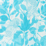 Viscose scarf with natural print in turquoise tones