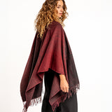 Burgund gedruckter Poncho