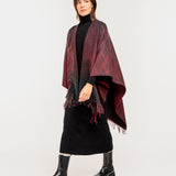 Burgund gedruckter Poncho