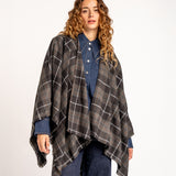 Black plaid poncho