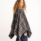 Black plaid poncho
