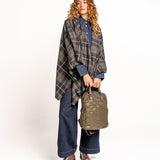 Black plaid poncho