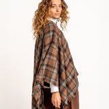 Brown plaid poncho