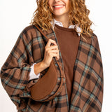 Brown plaid poncho