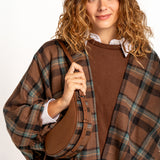 Brown plaid poncho