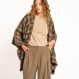 Green plaid poncho