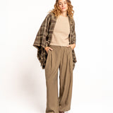 Green plaid poncho