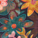 Pañuelo de lana con estampado floral negro