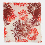 Wool scarf with orange floral print