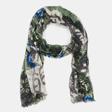Pañuelo de lana con estampado abstracto verde