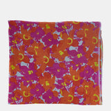 Wool scarf with orange floral print
