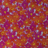 Wool scarf with orange floral print