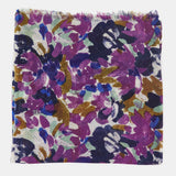 Wool scarf with lilac abstract print