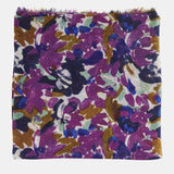 Wool scarf with lilac abstract print