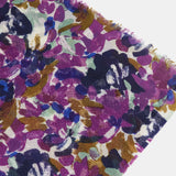 Wool scarf with lilac abstract print