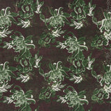 Green floral print wool scarf