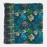 Green print wool scarf