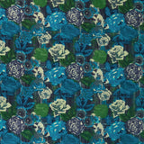 Green print wool scarf