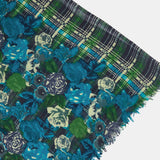 Green print wool scarf
