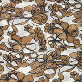 Camel floral print wool scarf