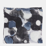 Wool scarf with black abstract print