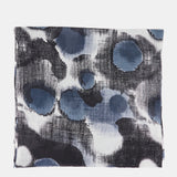 Wool scarf with black abstract print