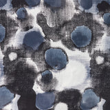 Wool scarf with black abstract print
