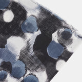 Wool scarf with black abstract print