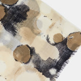Camel abstract print wool scarf