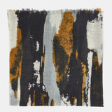 Wool scarf with black abstract print