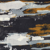 Wool scarf with black abstract print