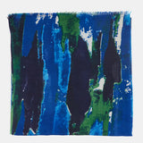 Wolltaschentuch mit blauem abstraktem Druck
