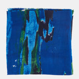 Wolltaschentuch mit blauem abstraktem Druck