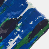 Wolltaschentuch mit blauem abstraktem Druck